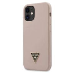 Guess GUHCP12SLSTMLP iPhone 12 mini 5,4" svetlo roza trdi ovitek silikonski trikotnik z logotipom