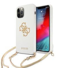 Guess GUHCP12LLSC4GWH iPhone 12 Pro Max 6,7" bel/beli trdi ovitek 4G Gold Chain Collection