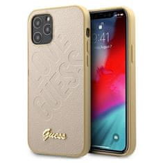 Guess GUHCP12LPUILGLG iPhone 12 Pro Max 6,7" zlati trdi ovitek Iridescent Love Script Gold Logo