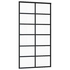 Vidaxl Drsna vrata z opremo ESG steklo in aluminij 102x205 cm