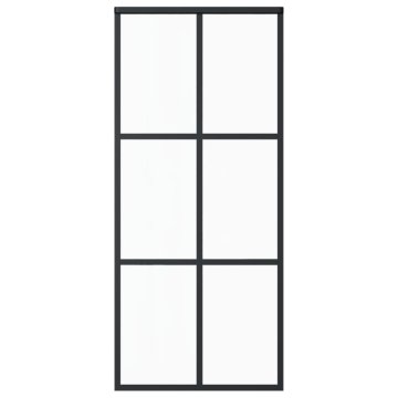 Vidaxl Drsna vrata ESG steklo in aluminij 90x205 cm črna