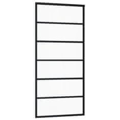 Vidaxl Drsna vrata z opremo ESG steklo in aluminij 90x205 cm