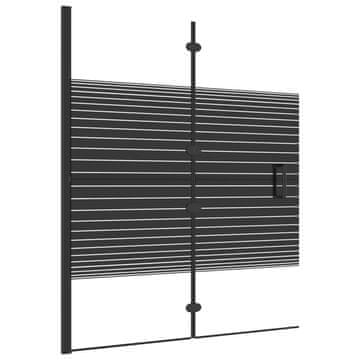Vidaxl Zložljiva tuš kabina ESG 120x140 cm črna