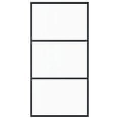 Vidaxl Drsna vrata z opremo ESG steklo in aluminij 102x205 cm