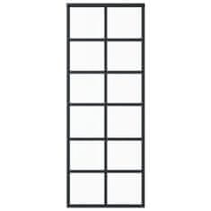 Greatstore Drsna vrata z opremo ESG steklo in aluminij 76x205 cm