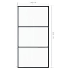 Vidaxl Drsna vrata z opremo ESG steklo in aluminij 102x205 cm