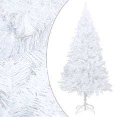 Vidaxl Umetna novoletna jelka z LED lučkami in bučkami bela 150 cm