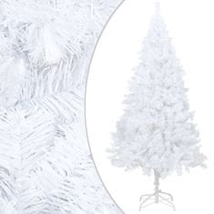 Vidaxl Umetna osvetljena novoletna jelka z bunkicami bela 120 cm PVC