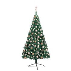 Vidaxl Umetna osvetljena novoletna jelka z bunkicami zelena 120 cm