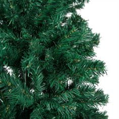 Vidaxl Umetna novoletna jelka z LED lučkami in bučkami zelena 150 cm