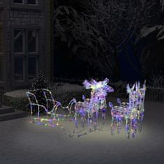 shumee Božični jeleni s sanmi 280x28x55 cm iz akrila