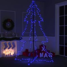 Vidaxl Novoletna jelka stožec 240 LED lučk notranje/zunanja 118x180 cm