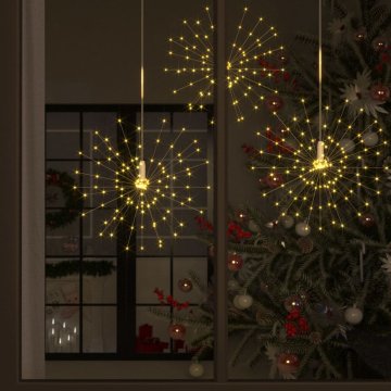 Vidaxl Zunanje novoletne lučke ognjemet 4 kosi toplo bele 50cm 560 LED