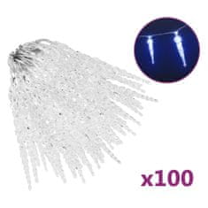 Vidaxl Novoletne lučke ledene sveče 100 kosov modre iz akrila