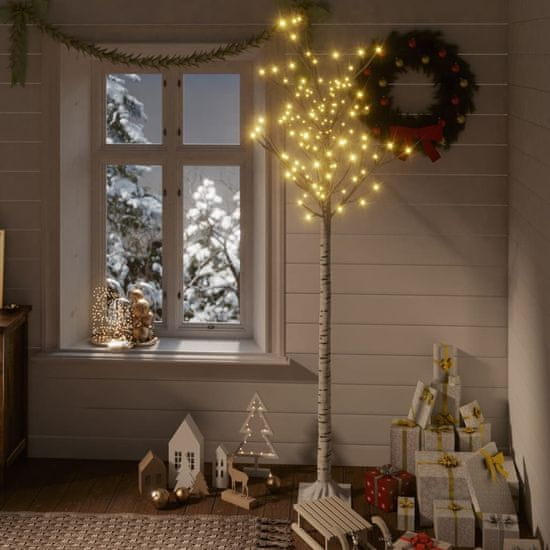 Vidaxl Božično drevesce s 180 LED lučkami 1,8 m toplo belo vrba