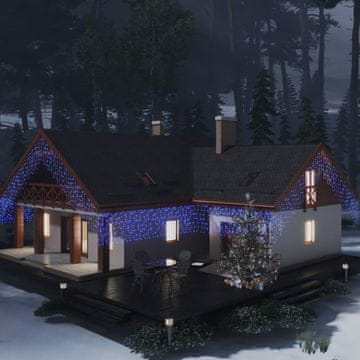 Vidaxl vidaXL Svetlobna zavesa v obliki ledene sveče, 10 m, 400 modrih LED diod