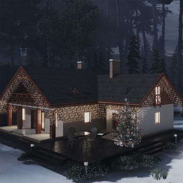 Vidaxl vidaXL Svetlobna zavesa v obliki ledene sveče, 10 m, 400 LED diod, toplo bela