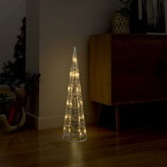 Greatstore Akrilna okrasna LED piramida toplo bela 60 cm