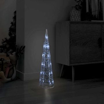 Vidaxl Akrilna okrasna LED piramida hladno bela 60 cm