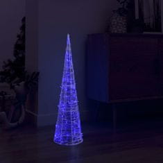 Greatstore Akrilna okrasna LED piramida modra 90 cm