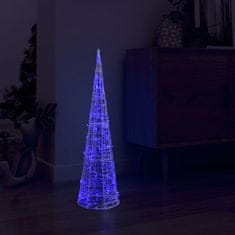 Vidaxl Akrilna okrasna LED piramida modra 90 cm