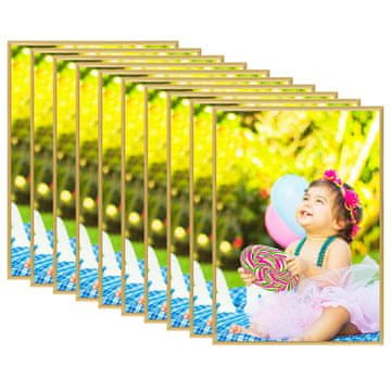 Vidaxl Foto okvirji 10 kosov namizni zlati 15x21 cm MDF