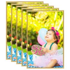 Vidaxl Foto okvirji 5 kosov stenski/namizni zlati 10x15 cm MDF