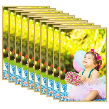 Vidaxl Foto okvirji 10 kosov stenski/namizni zlati 13x18 cm MDF