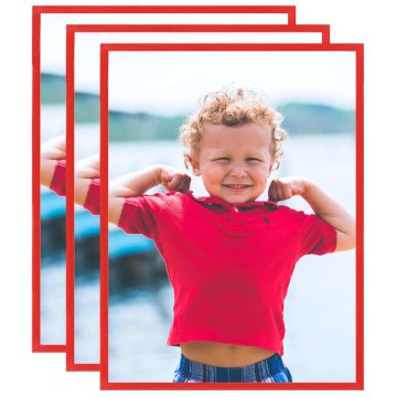 Vidaxl Foto okvirji 3 kosi stenski rdeči 40x50 cm MDF