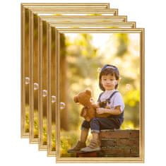 Vidaxl Foto okvirji 5 kosov stenski zlati 50x70 cm MDF