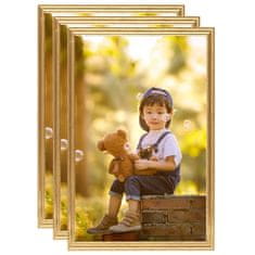 Vidaxl Foto okvirji 3 kosi stenski zlati 59,4x84 cm MDF