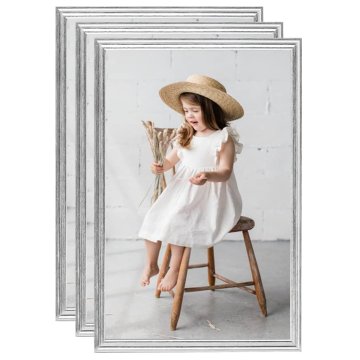 Vidaxl Foto okvirji 3 kosi namizni srebrni 28x35 cm MDF