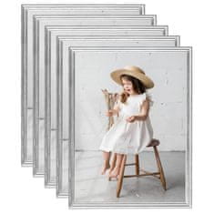 Vidaxl Foto okvirji 5 kosi stenski srebrni 40x50 cm MDF