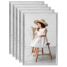 Vidaxl Foto okvirji 5 kosov stenski srebrni 42x59,4 cm MDF