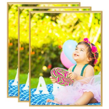 Vidaxl Foto okvirji 3 kosi namizni zlati 20x25 cm MDF