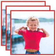 Vidaxl Foto okvirji 3 kosi namizni rdeči 20x20 cm MDF