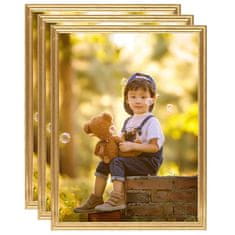 Vidaxl Foto okvirji 3 kosi namiznii zlati 20x25 cm MDF