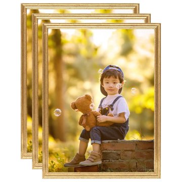 Vidaxl Foto okvirji 3 kosi stenski zlati 40x50 cm MDF
