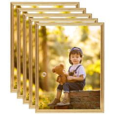 Vidaxl Foto okvirji 5 kosov stenski zlati 40x50 cm MDF
