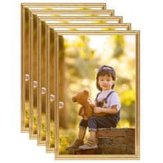 Vidaxl Foto okvirji 5 kosov stenski zlati 42x59,4 cm MDF