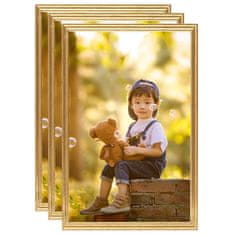 Vidaxl Foto okvirji 3 kosi stenski/namizni zlati 70x90 cm MDF