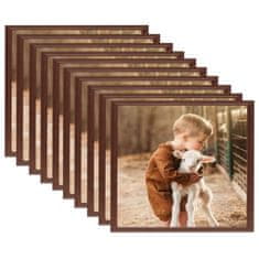 Vidaxl Foto okvirji 10 kosov namizni rjavi 20x20 cm MDF