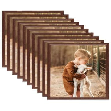 Vidaxl Foto okvirji 10 kosov namizni rjavi 20x20 cm MDF