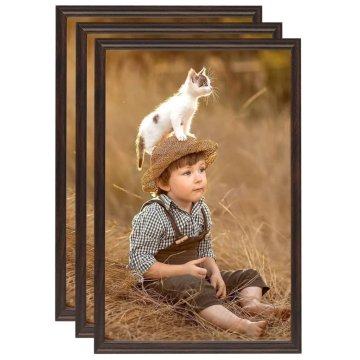 Vidaxl Foto okvirji 3 kosi namizni črni 28x35 cm MDF