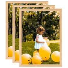 Vidaxl Foto okvirji 3 kosi stenski/namizni svetel hrast 59,4x84 cm