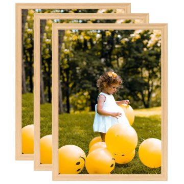 Vidaxl Foto okvirji 3 kosi stenski/namizni svetel hrast 59,4x84 cm
