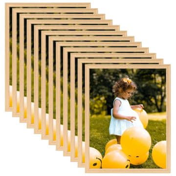 Vidaxl Foto okvirji 10 kosov namizni svetel hrast 20x25 cm