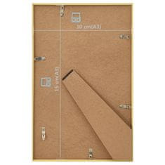 Vidaxl Foto okvirji 3 kosi namizni zlati 10x15 cm MDF