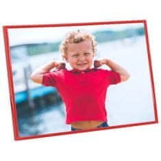 Vidaxl Foto okvirji 3 kosi namizni rdeči 15x21 cm MDF