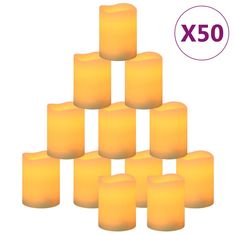 Vidaxl LED svečke brez plamena 50 kosov z daljincem toplo bele